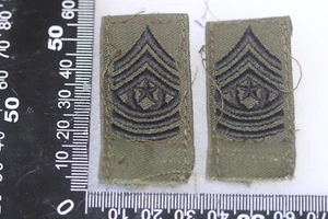 ORIGINAL VIETNAM TYPE US ARMY COMMAND SERGEANT MAJOR CLOTH RANK COLLAR BADGES #9 - Picture 1 of 2