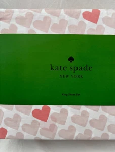 Juego de sábanas Kate Spade NY Hearts King de 4 piezas nuevo en paquete - Imagen 1 de 7