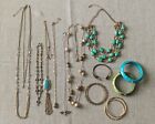 Lot Of Vintage To Now Shades of Green Jewelry 15 Pieces All Wearable