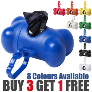 Pet Waste Bone Bag Holder - Plastic Dog Poo Bag Dispenser Lead Walking Carrying - Picture 1 of 15