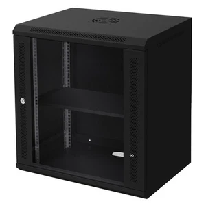 Armoire serveur 19" boîtier réseau murale noir en acier rack 12U 600x450x635 mm - Photo 1/10