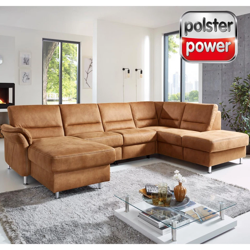 Wohnideebilder Liberto U Form mit Schlaffunktion Couchgarnitur - Grau