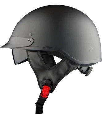 1Storm Motocicleta Cara Abierta Negro Casco Ciclomotores Scooter GRANDE Foto 1 de 4