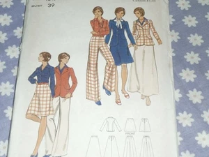 VTG BUTTERICK 3190 MISSES HALF SIZE JACKET SKIRT & PANTS PATTERN-UNCUT-16.5/39 - Picture 1 of 3