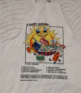 Happy Kitchen Recipe Cooking Apron New Orleans Love Loyalty Friendship Vtg 90's - Picture 1 of 3