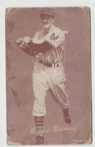 BASEBALL Vintage WILLARD MARSHALL Arcade Exhibit Card New York Giants B&W - Picture 1 of 2