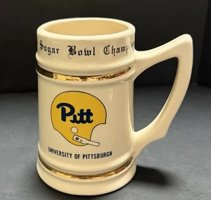 Taza de colección University of Pittsburgh Sugar Bowl Champions 1977 PITT College ~5,75" H - Imagen 1 de 6