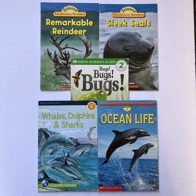 Set of 5 Beginning Reader Childrens Books Nature Animals Bugs Paperback - Image 1 of 4