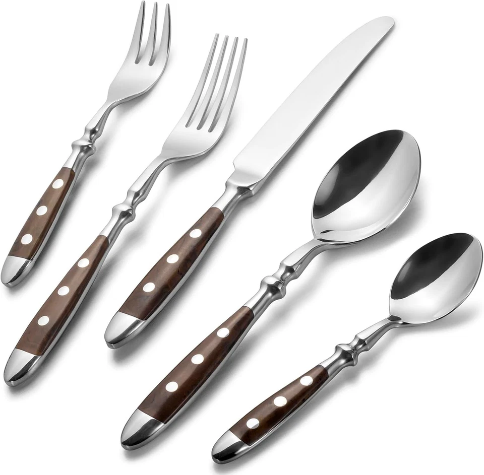 Alata Besteck Set für 6 Personen Rustikales Tafelbesteck Set Edelstahl 30-teilig - Bild 1 von 4