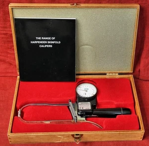Harpenden Skinfold Caliper with Wood Case, Instruction Manual  Nice - Picture 1 of 4