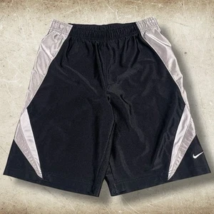 Vintage Nike Basketball Shorts Mens S Black Shiny Dazzle Silky Loose Baggy Y2K - Picture 1 of 11