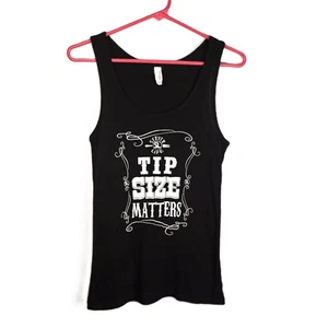 Bella Bartender Tanktop "Tip Size Matters" Damen Large schwarz-weiß Server - Bild 1 von 4