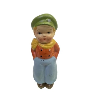 De colección Niño Holandés Sombrero Verde Muñeca Penny Frozen Charlotte Estatuillas 5" Alto A8 - Imagen 1 de 6