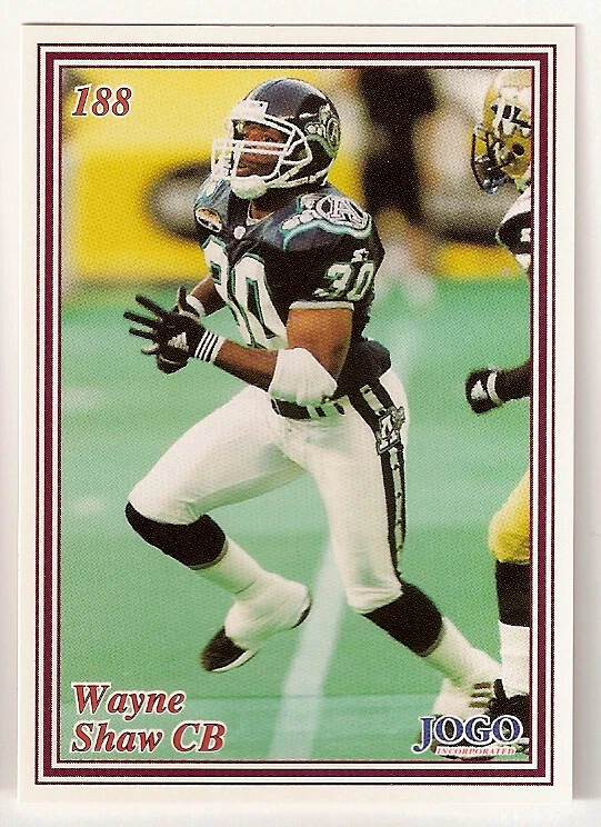 Wayne Shaw 1999 Jogo CFL card #188 Toronto Argonauts  Kent State Golden Flashes - Image 1 of 1