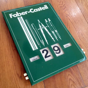Moveable CIRCULAR Rotated ADVERTISING German TIN CALENDAR Turnable FABER-CASTELL