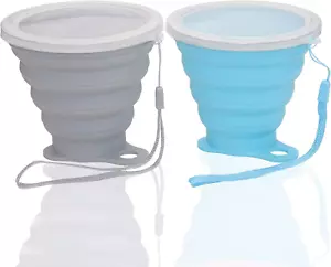 Silicone Collapsible Cups for Camping Travel, Small Portable Drinking Cup with L - Picture 1 of 8