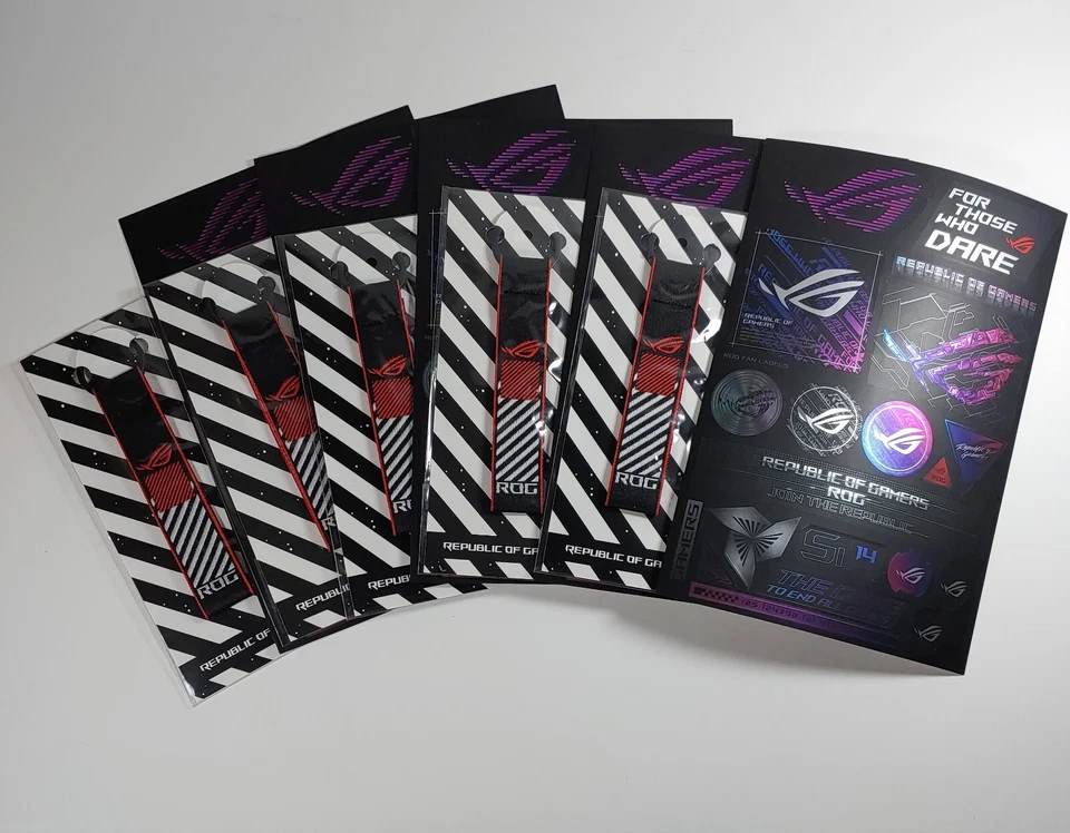 Asus Rog Republic of Gamers Keychain and New ROG sticker sheets, set of 5 each - Image 1 of 4