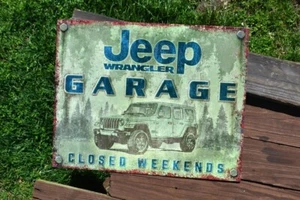 JEEP Wrangler Insegna in metallo latta garage - Rubicon Recon - 4 x 4 - CJ - Willys - Foto 1 di 4