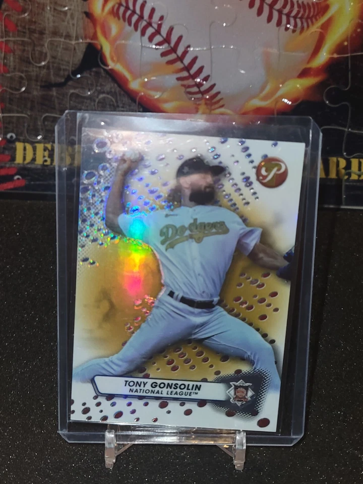 2023 Topps Pristine Tony Gonsolin Gold Refractor #/50 Los Angeles Dodgers  - Image 1 of 2