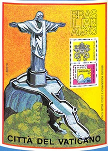 ITALY - POSTER STAMP - CHIUDILETTERA 1983 VATICANO -BRAZIL (L0199-204) - Picture 1 of 1
