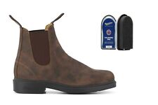 Blundstone 1306 Rustic Brown Leather Australian Chelsea Boots With Polisher