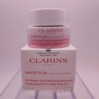 Clarins White Plus Pure Translucency Brightening Revive Night Mask Gel 1.7oz Foto 1 de 4