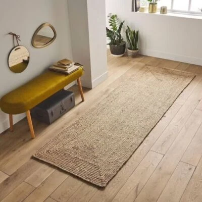 Runner Carpet Jute Natural Hand Woven Braided Living Room Rugs Rectangle Carpet - Image 1 of 4