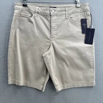 NYDJ Womens Beige Denim Shorts Petite Size 14P NWT Stretch LiftTuck - Image 1 of 4
