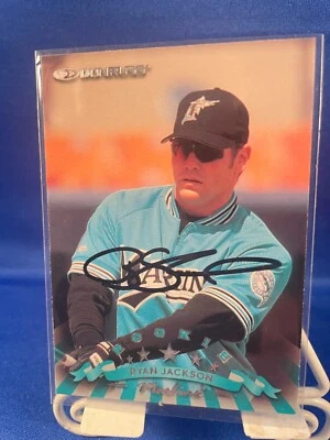 SIGNED AUTO FLORIDA MARLINS RYAN JACKSON 1998 DONRUSS #194 - Image 1 of 2