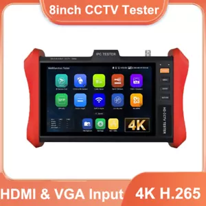 8" IPC Tester Monitor 4K H.265 IP 8MP AHD/TVI/CVI CCTV Camera Tester POE++ 90W - Picture 1 of 8