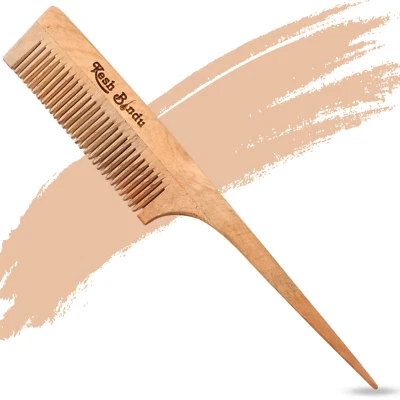 Cepillo de paleta de madera de bambú natural para el cuidado del cabello spa masaje peine antiestático Foto 1 de 4