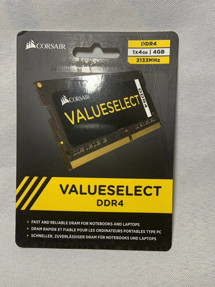 CORSAIR VALUE SELECT 4GB DDR4 2133MHZ. NEW IN SEALED PACKAGE - Image 1 of 4