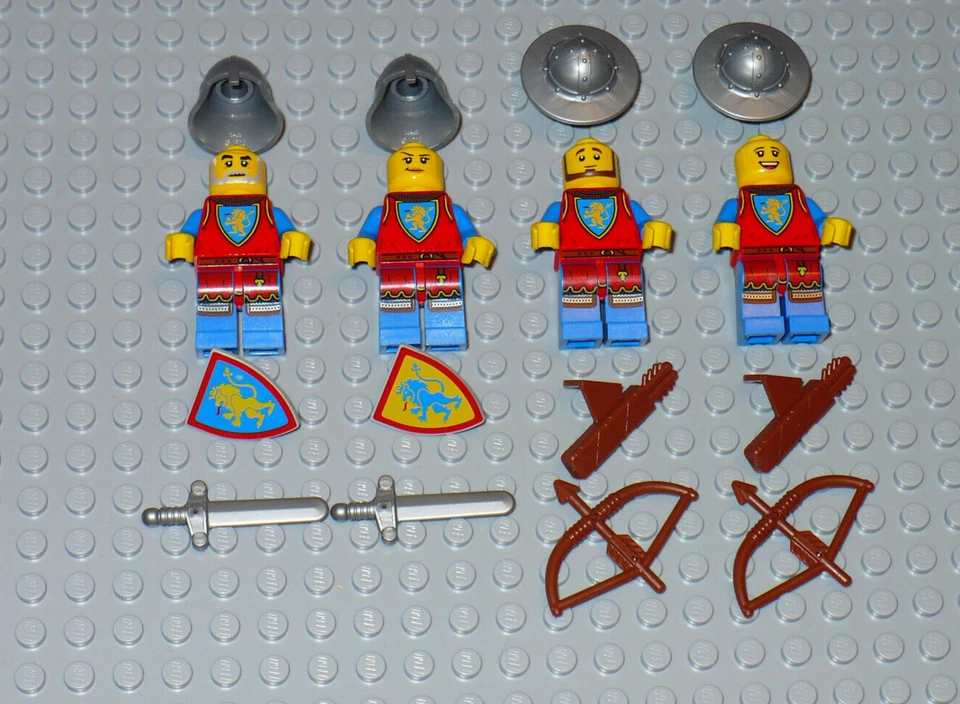 LEGO Castle Lion soldier 4 minifigure crusader Bow sword squad army shield 10305 - Image 1 of 1
