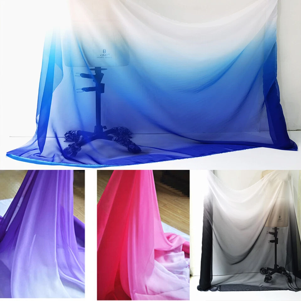 39 Inch X 58 Inch 30d Chiffon Fabric For Dress 2 Tone Fabric For Dancing Wedding - Image 1 of 4