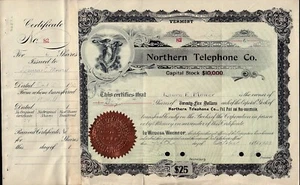 Northern Telephone Co Enosburg Falls Vermont 1923 Payee Laura Morrer - Picture 1 of 1