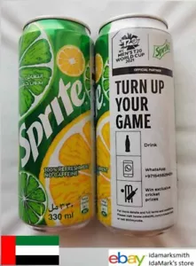 Empty SPRITE can UNITED ARAB EMIRATES 330ml Coca-Cola 2021 T20 Cricket Asia 6" - Picture 1 of 16