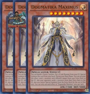 Yugioh! 3x Dogmatika Maximus BLMM-EN129 Ultra Rare 1st Ed NM - Picture 1 of 1