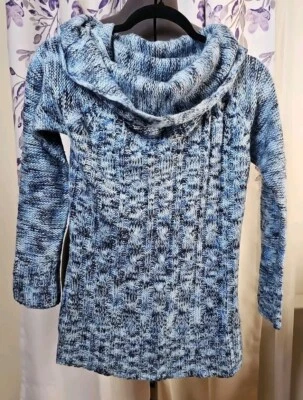 Suéter Pullover Informal Azul Art And Soul Para Mujer Talla S Tejido Cuello Capucha  Foto 1 de 4