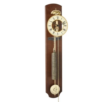 Hermle 70992-030711 Walnut Mechanical Skeleton Wall Clock with Hour Strike - Image 1 of 3