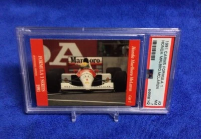  1991 CARMS FORMULA 1 AYRTON SENNA - HONDA MARLBORO McLAREN  #2 - PSA 7 (NM)  - Image 1 of 4