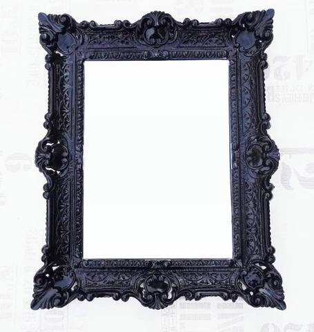 Wall Mirror Black Antique Baroque Reproduction Bathroom Decor 56x46 2 Cover