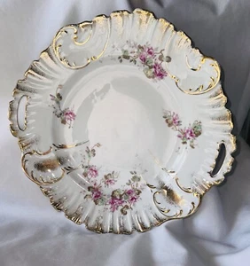 Antique Neo Classical KPM Porcelain Serving Tray w/Gilded Trim and Violet Floral - Picture 1 of 7