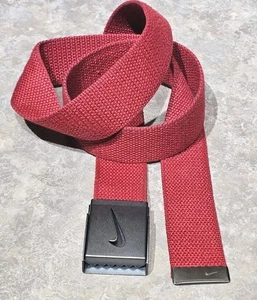 NIKE-Red Canvas, Mens Athletic Adjustable Sports Belt-(up to 44") - Picture 1 of 3