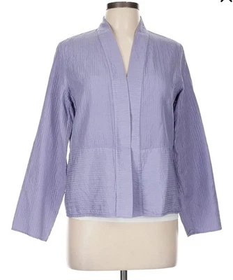 Chaqueta Blazer Eileen Fisher Púrpura Lavanda Seda Excelente Mediana Pequeña MP PM Foto 1 de 4