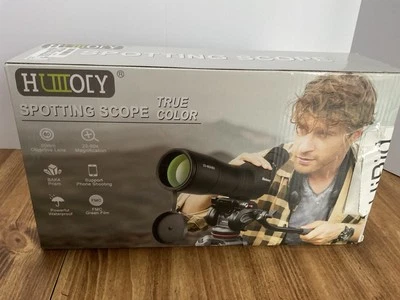 Huicocy Telescope Spotting Scope 45 Degree Angled Eyepiece Carry Bag 20-60x60mm - Image 1 of 4