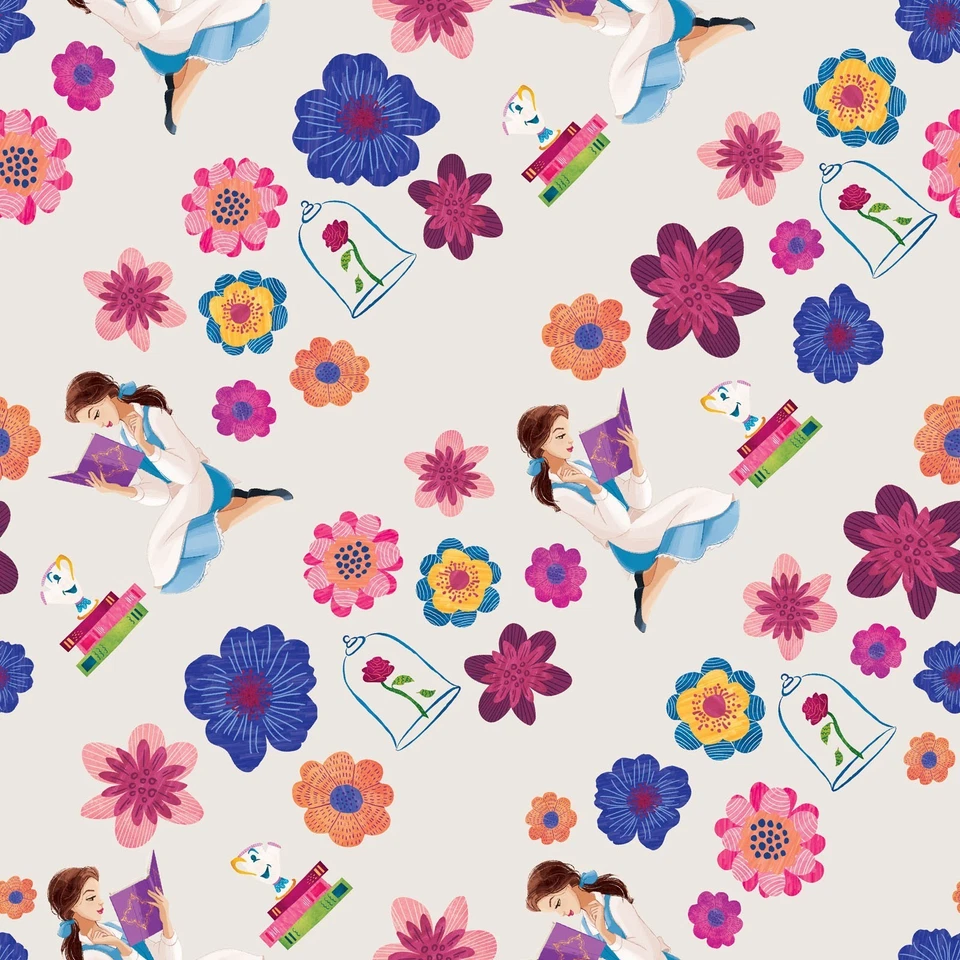 Disney Belle Stripes Beauty and the Beast Pink by Springs Creative ~ By The Yard - Image 1 of 1