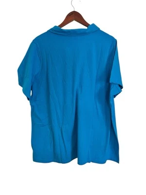 Avenue 3 Button Tee Womens Blue Plus Size V Neck T Shirt 22/24 NWT Breathable - Image 1 of 4