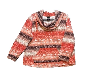 Azteken Indianer Südwesten Wasserfallausschnitt Cowgirl Large Top Shirt Bluse Baumwolle - Bild 1 von 12