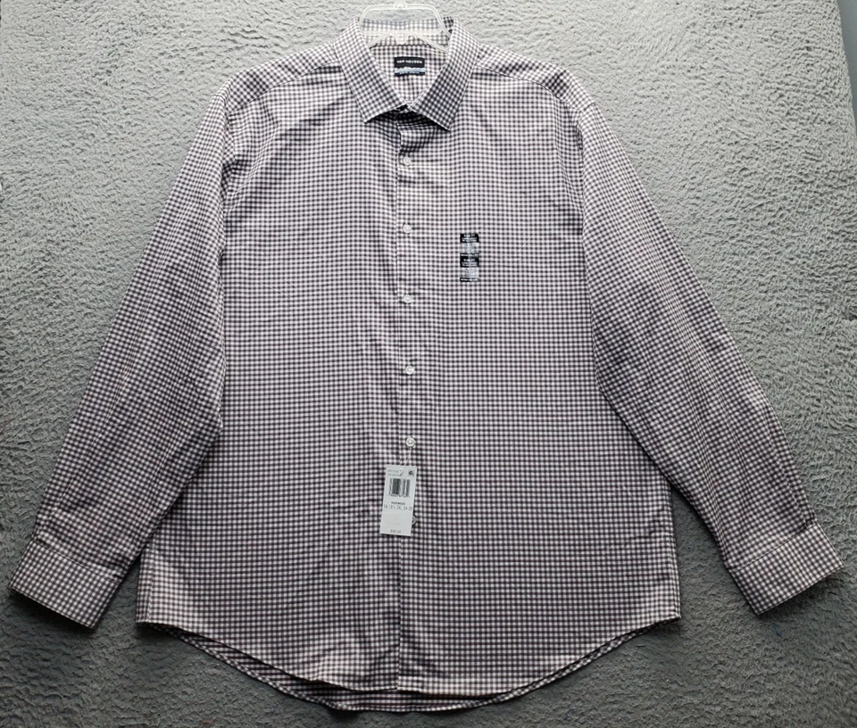 Van Heusen платье рубашка мужская 2XL мульти имбирь производительности эластичной тонкий на пуговицах - Изображение 1 из 4