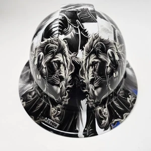 TYPE 2 FULL BRIM Hard Hat WITH FOAM  custom hydro dipped , WARRIORS OF CHRIST - Picture 1 of 10
